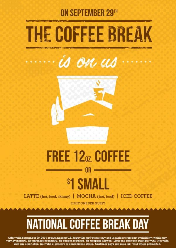 FREE Coffee from Krispy Kreme on 09/29
