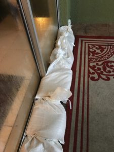 Sandbags for Hurricane Irma in case the pool overflows